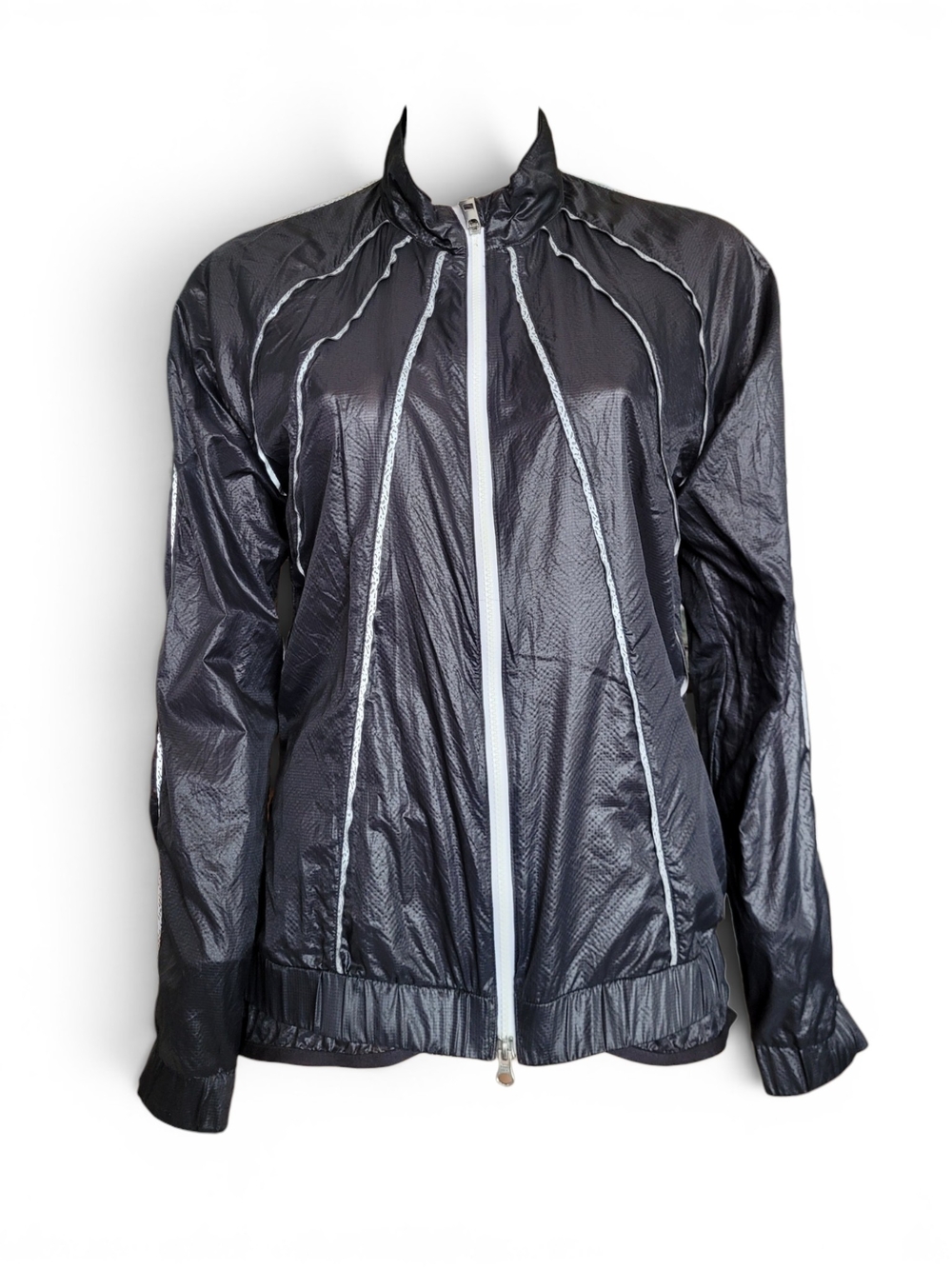 Adidas X Stella McCartney Nylon Running Jacket Reflective Trim Black Medium